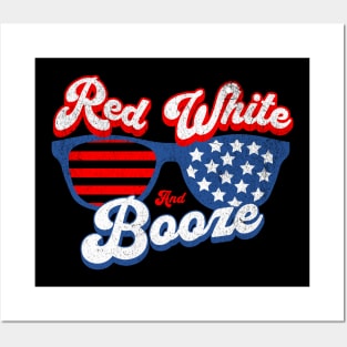 Red White and Booze 4th of July Posters and Art